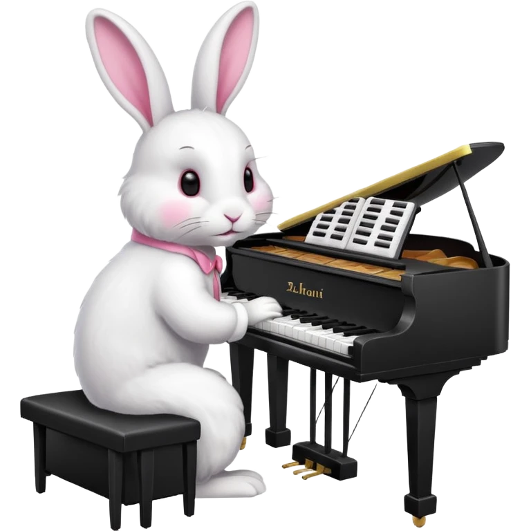 rabbit playing piano emoji