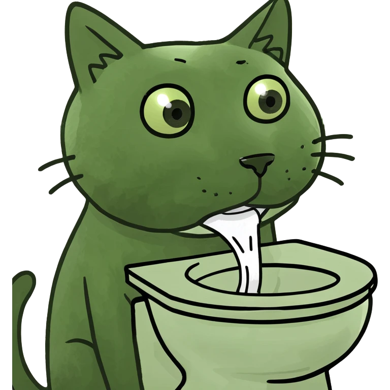 Cat shitting in toilet emoji