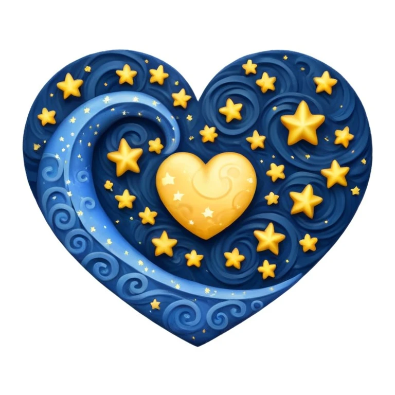 starry night themed heart emoji