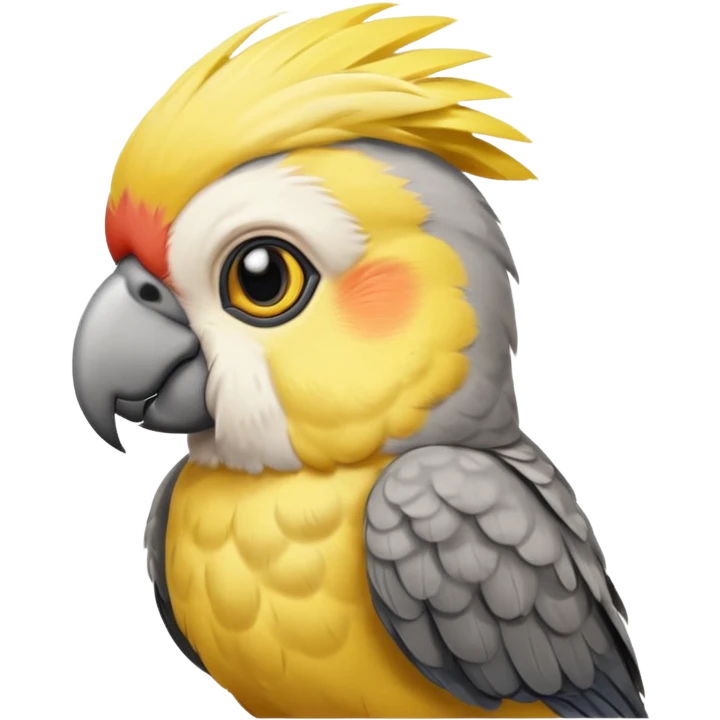 cockatiel parrot bird with relaxed expression  emoji
