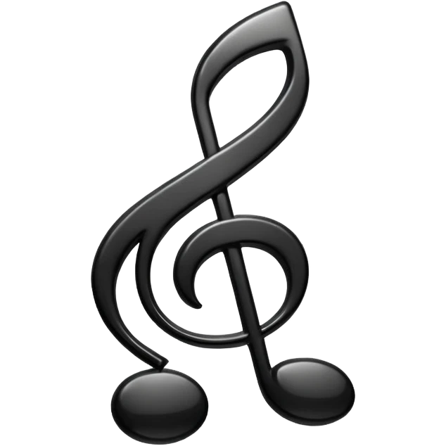 black simple music note re emoji