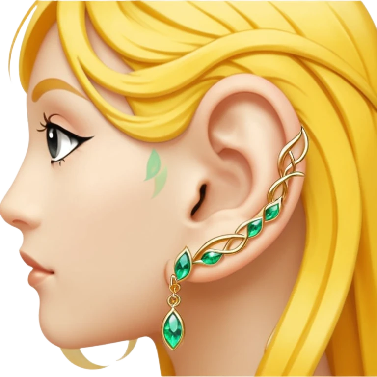 Elvish fae shiny sparkly translucent diaphanous ear climber ear cuff ear piece apparel emoji