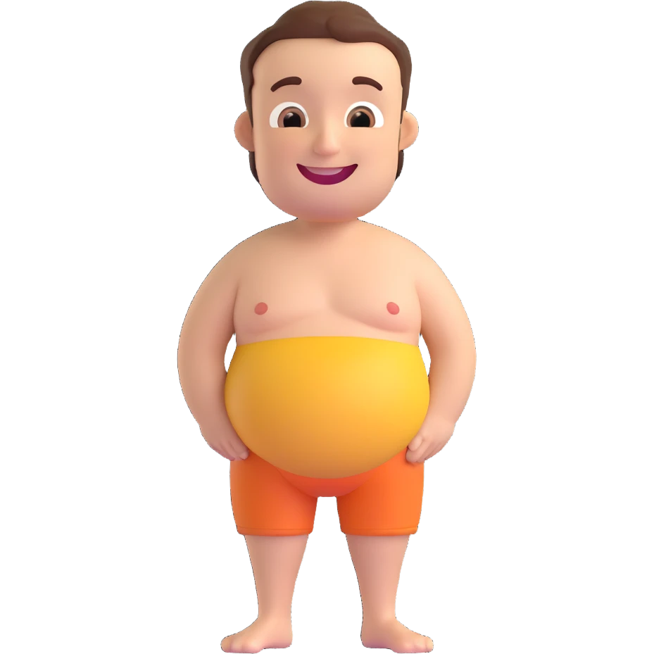 emoji of a happy man with a bit of a belly emoji