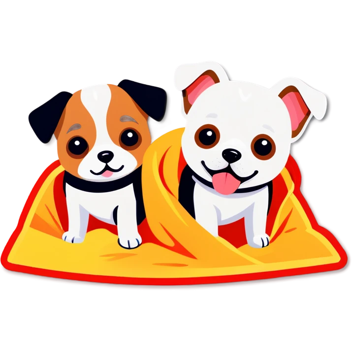 A blanket with cute dogs emoji