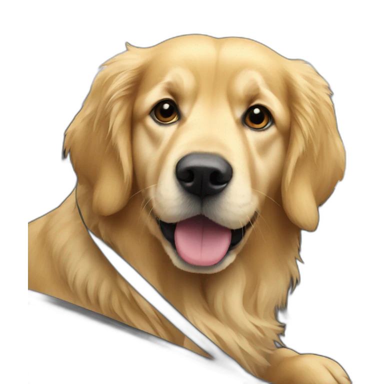 Golden retriever inside a F1 car emoji