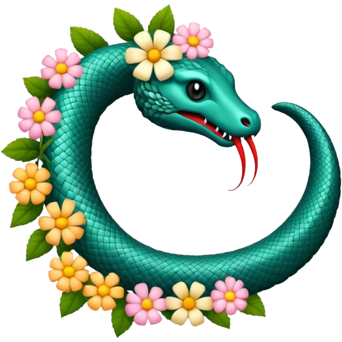 ouroboros serpent made of flowers emoji