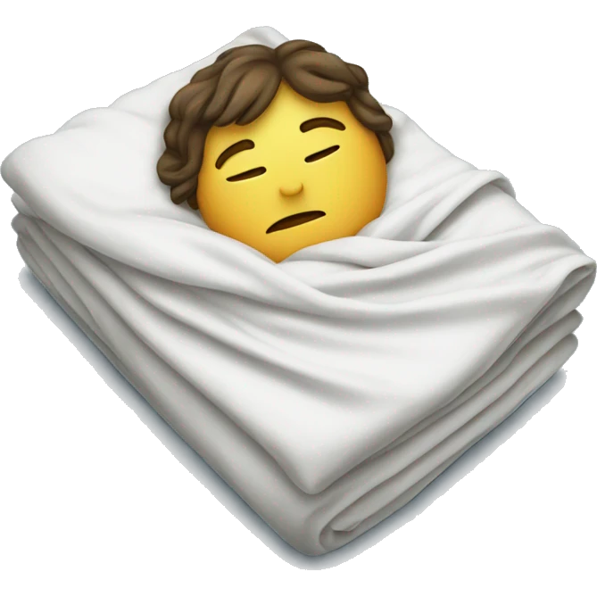 Sleeping inside bedsheet emoji