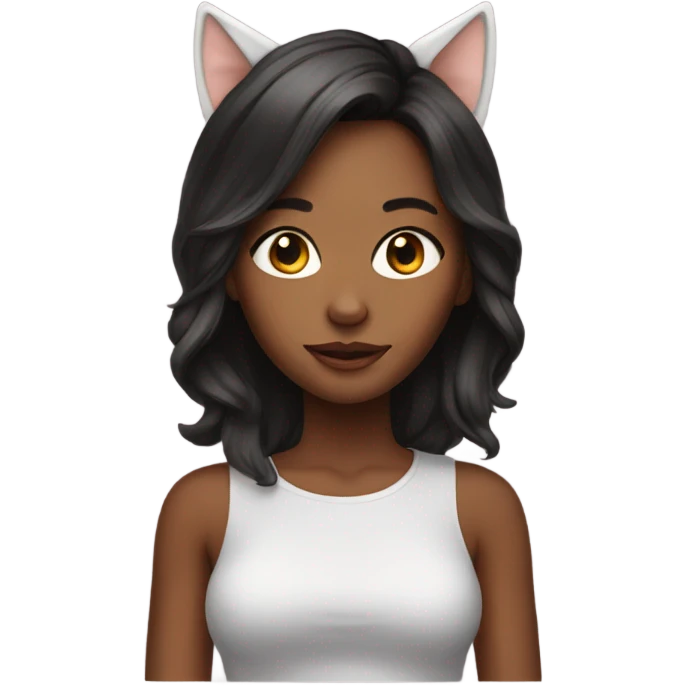 realistic girl with cat ears emoji