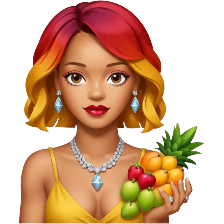 rihanna diamond aber statt mit diamond mit einer brine der frucht emoji
