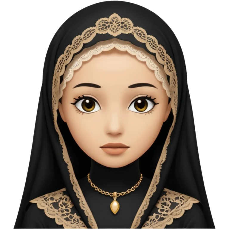 shaman woman in black clothes black veil emoji