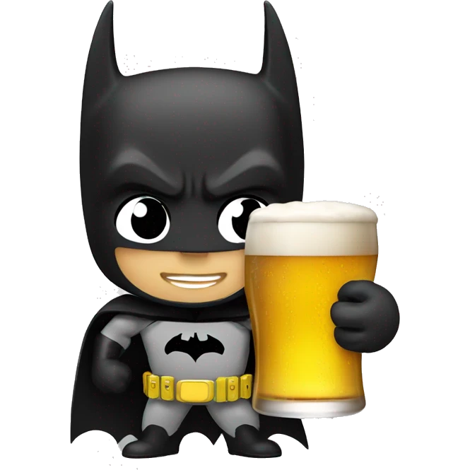 Batman with beer emoji