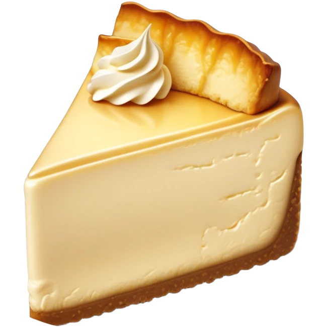 Cinematic Realistic Sernik Dessert Emoji, showcasing a rich, creamy cheesecake with a golden crust rendered with delicate textures and inviting, soft lighting. emoji