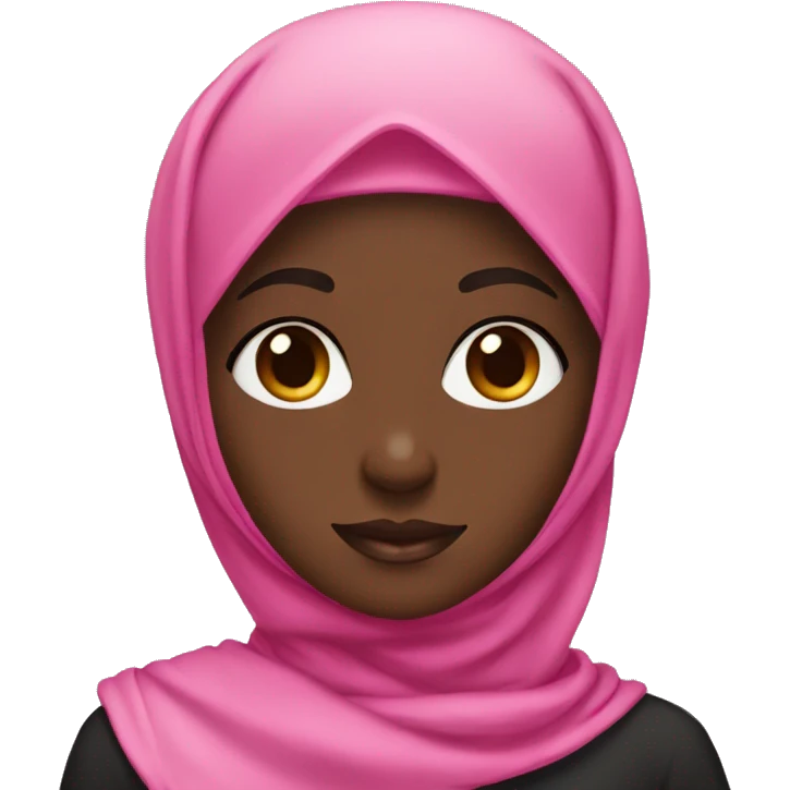 Medium black girl with a pink hijab emoji