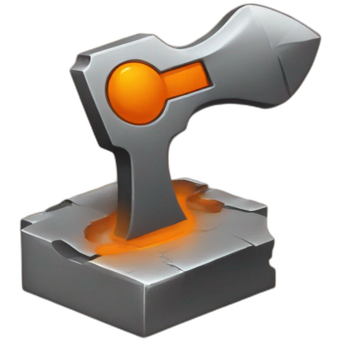 Generate me a favicon icon for a cartoon anvil with an orange T in front of it emoji