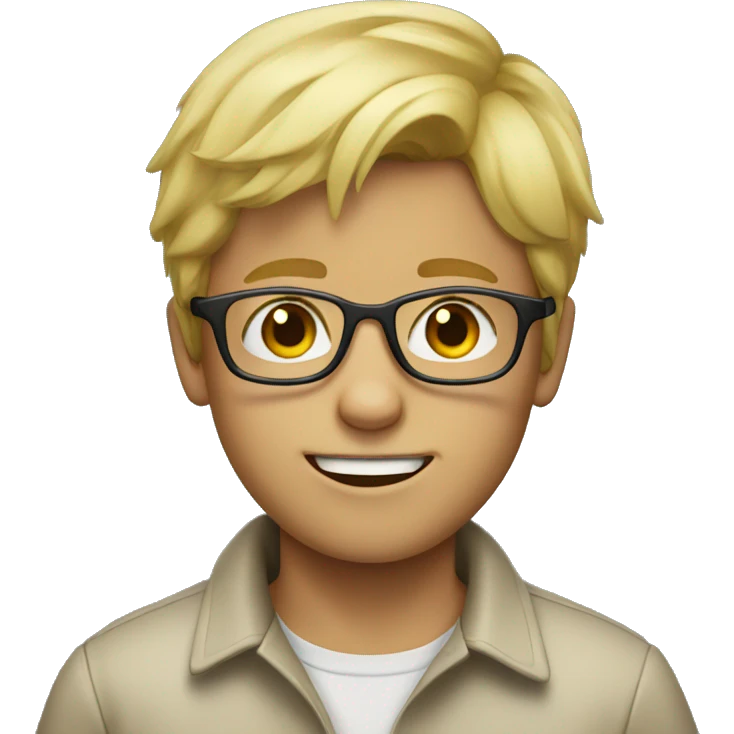 blond boy with glasses emoji