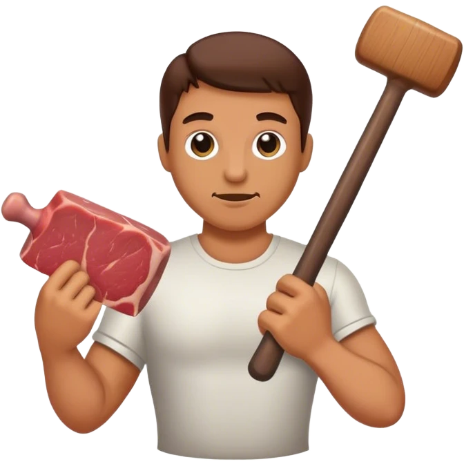 Hammering beef with a mallet emoji
