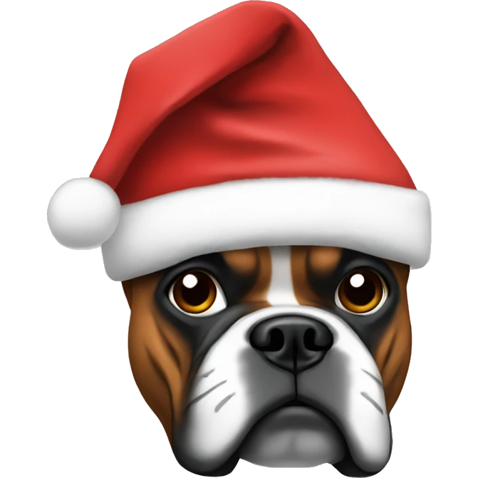 boxer with santa hat emoji