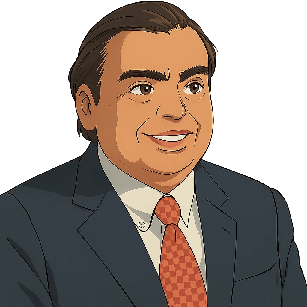 ghibli style portrait of Mukesh Ambani emoji