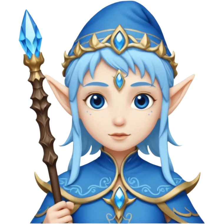 blue elve with staff emoji