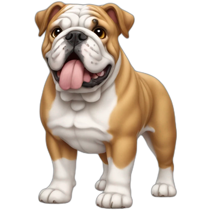 Dog english Bulldog full body emoji