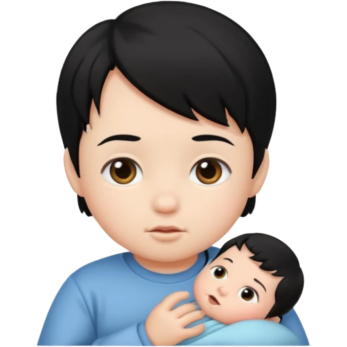 black hair infant emoji