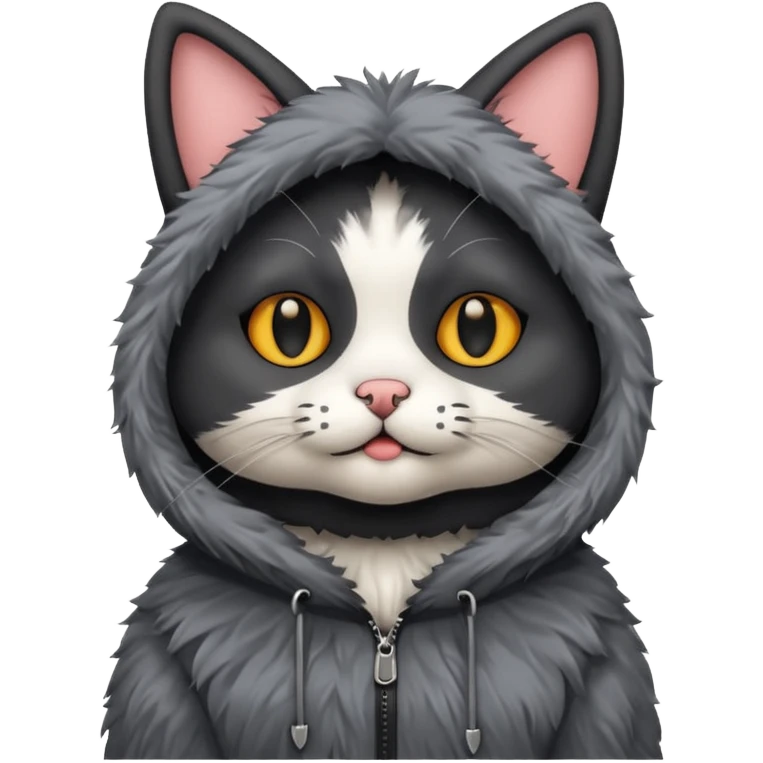 a cat that has a black dog costume on emoji