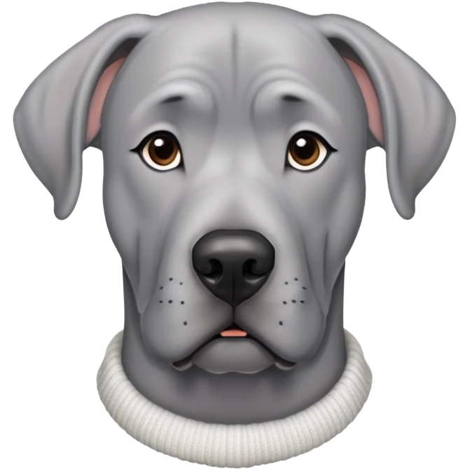  Realistic Grey Great Dane wearing a white knit sweater  emoji