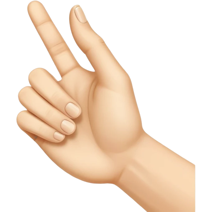 Uma mão apontando com o dedo indicador pra palma de outra mão  emoji
