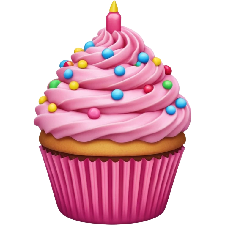 Cupcake with pink icing emoji