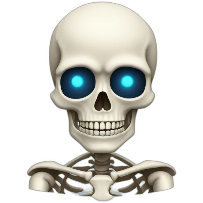 Skeleton Sans with Luminous blue left eye emoji