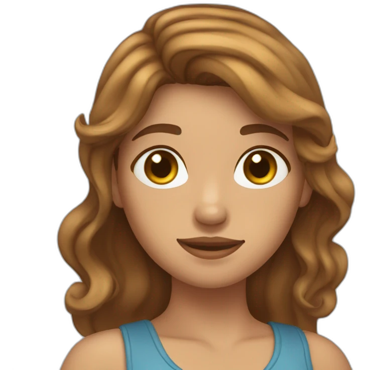 a wavy brown hair tan skin  girl with a cast on her hand  emoji