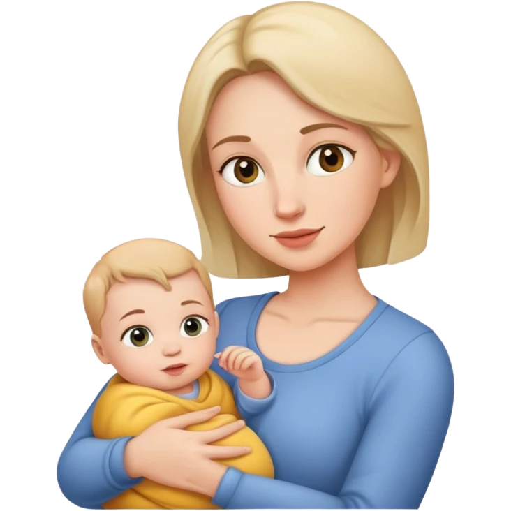 Mom holding baby emoji