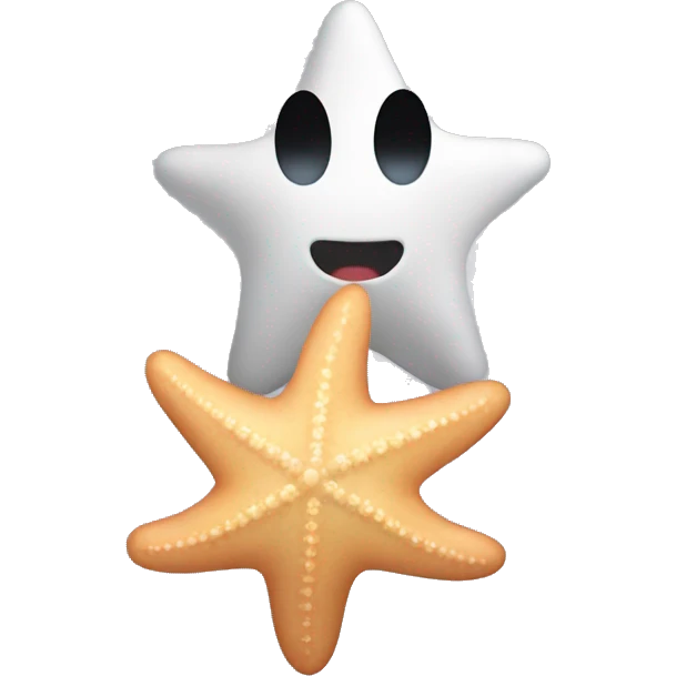 White emogie combo bech and starfish  emoji