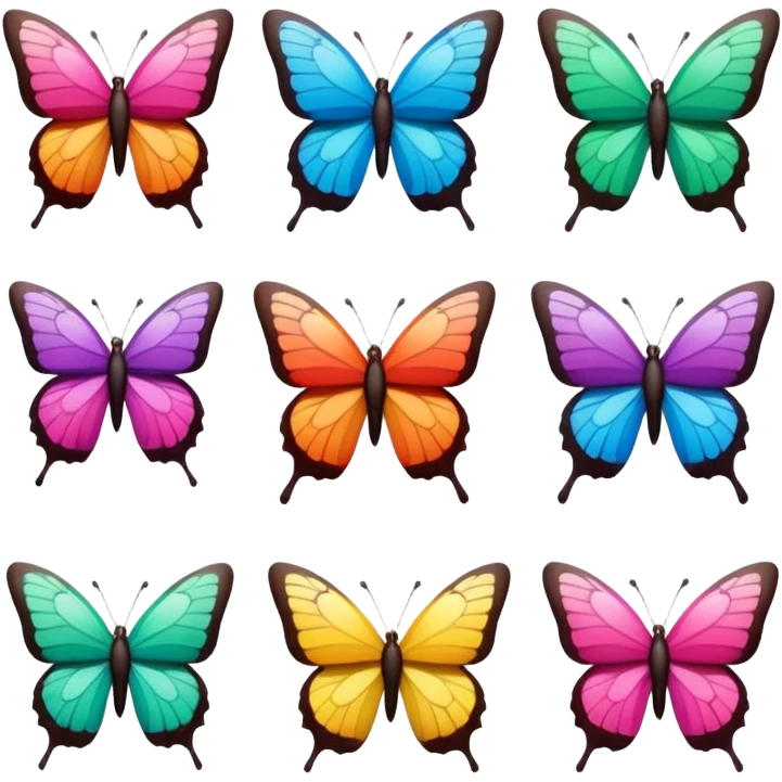 mariposas aesthetic de colores emoji