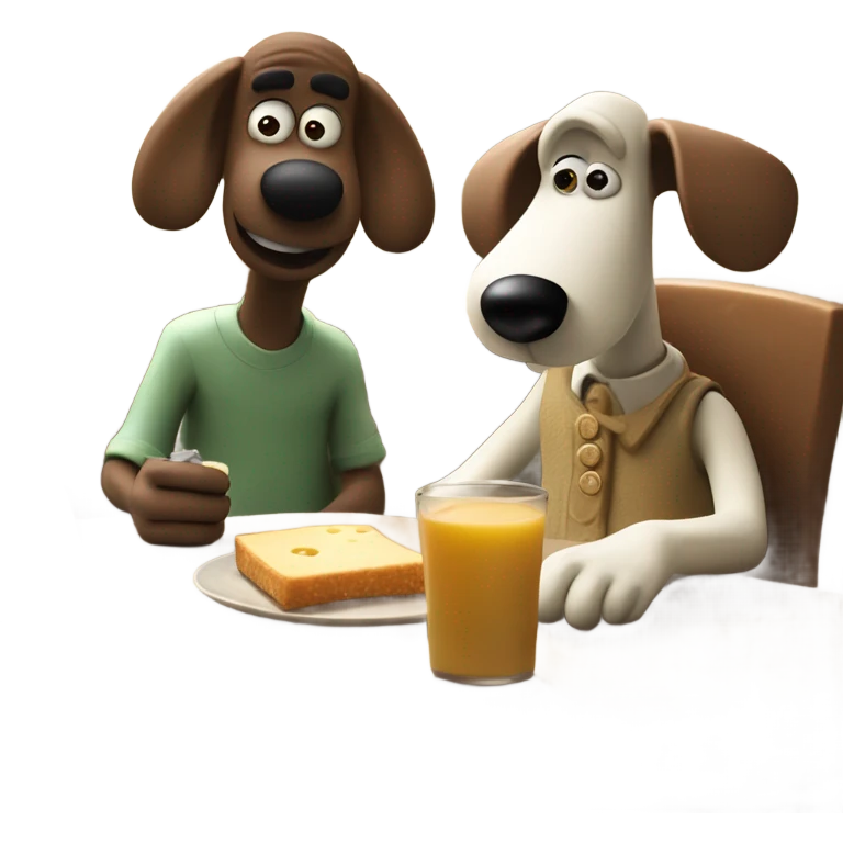 Wallace and gromit eating emoji