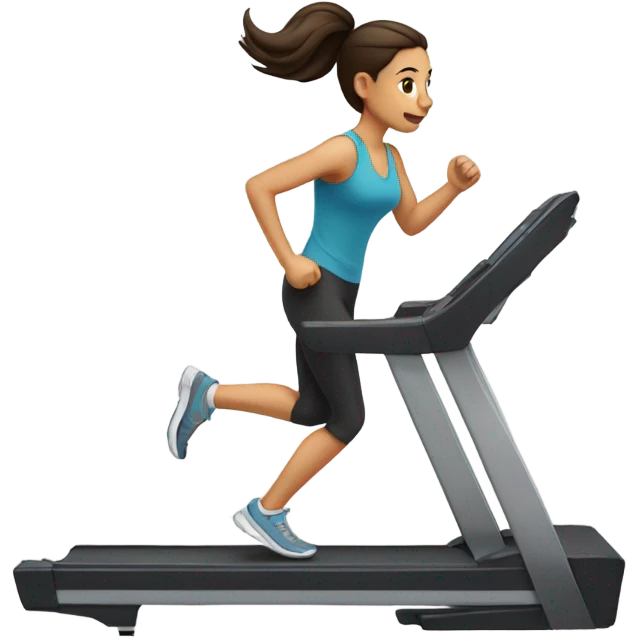 Brunette on treadmill  emoji