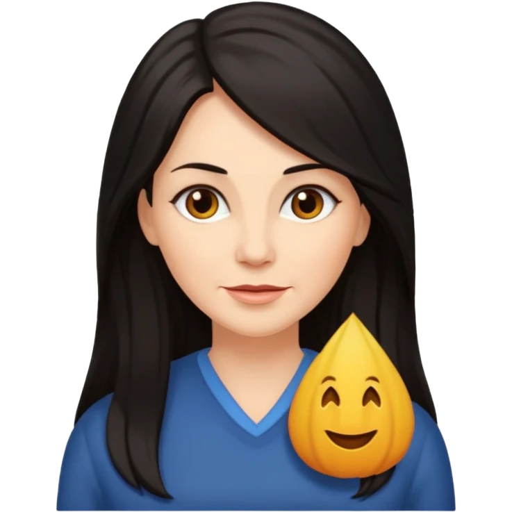 Mature woman with long dark hair emoji