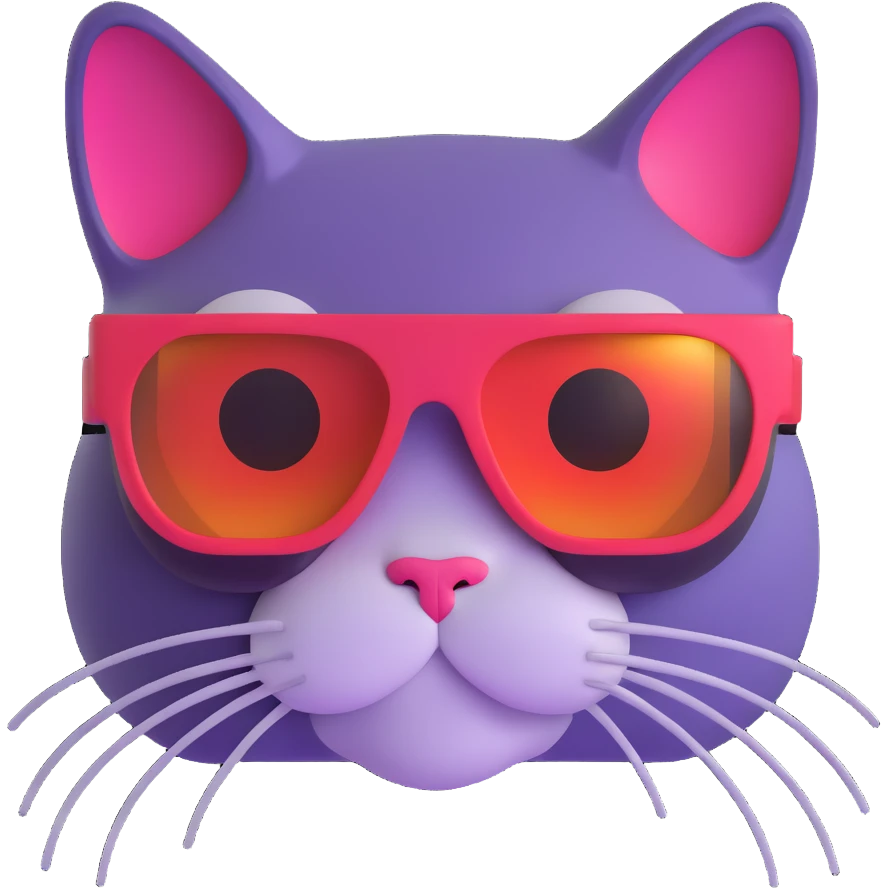 cool cat with laser glasses emoji