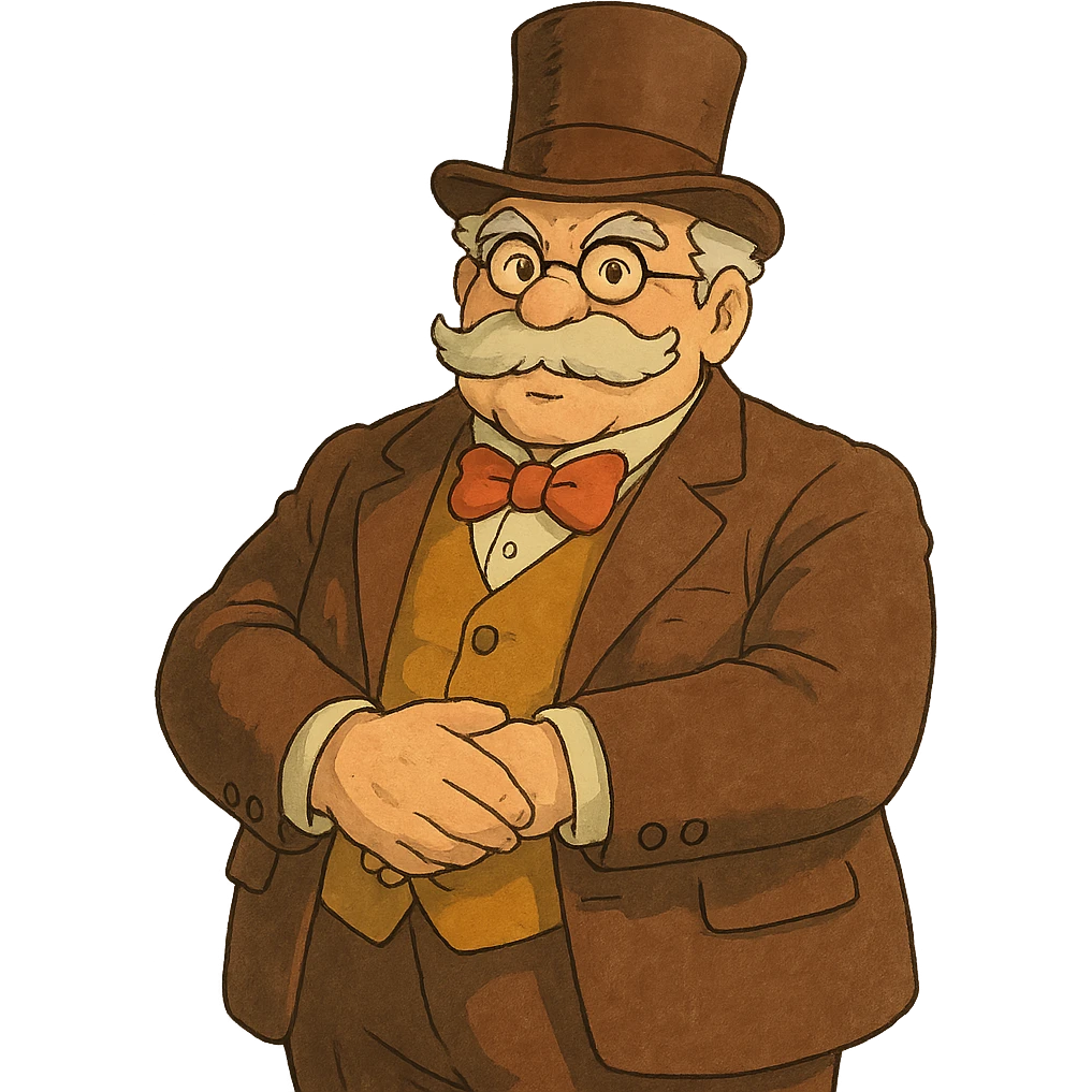ghibli style industrialist and entrepreneur emoji