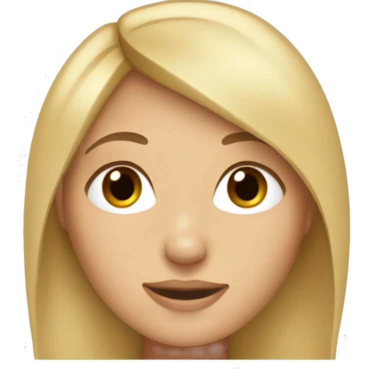 girl with straight blonde hair and brown eyes emoji