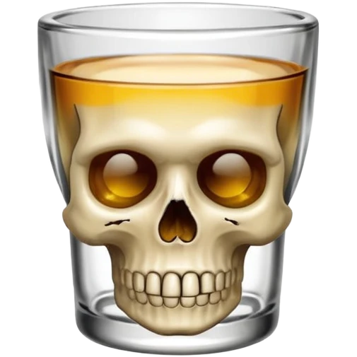 Shot glass with dead face emoji