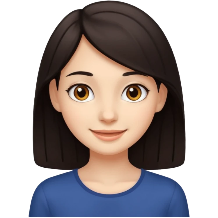Make an emoji of a slender girl with dark hair and brown eyes emoji