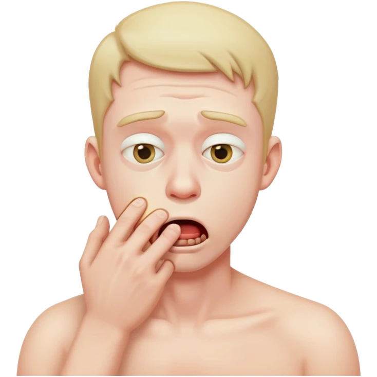 A man choking himself emoji