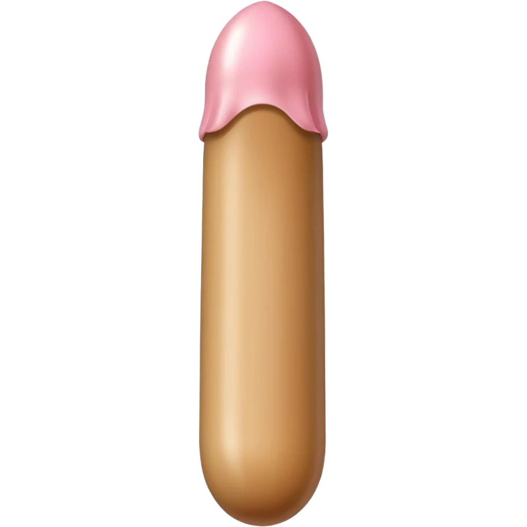 tan beige skin color penis shaft, erect, phallus shape, no face, with glans beige/pinkish acorn-like tip at small hole at the end.  emoji
