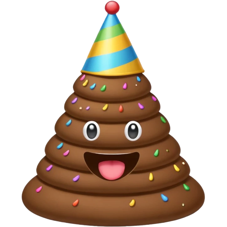 Poop with a party hat emoji
