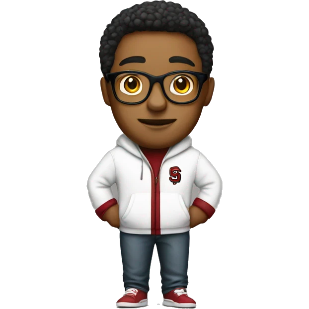 stanford nerd with glasses and stanford sweatshirt. full body including legs emoji