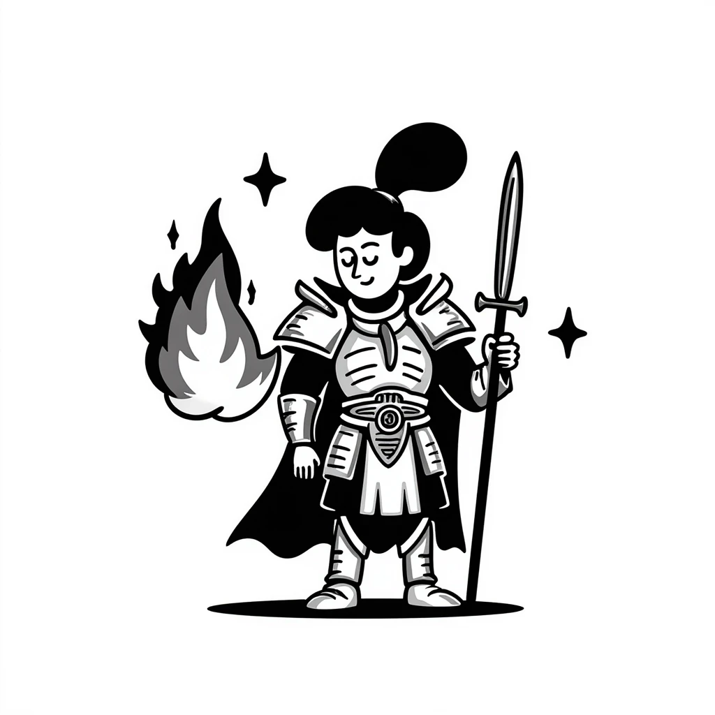 Emperor of Mankind from Warhammer 40K with golden armor and a large flaming sword emoji