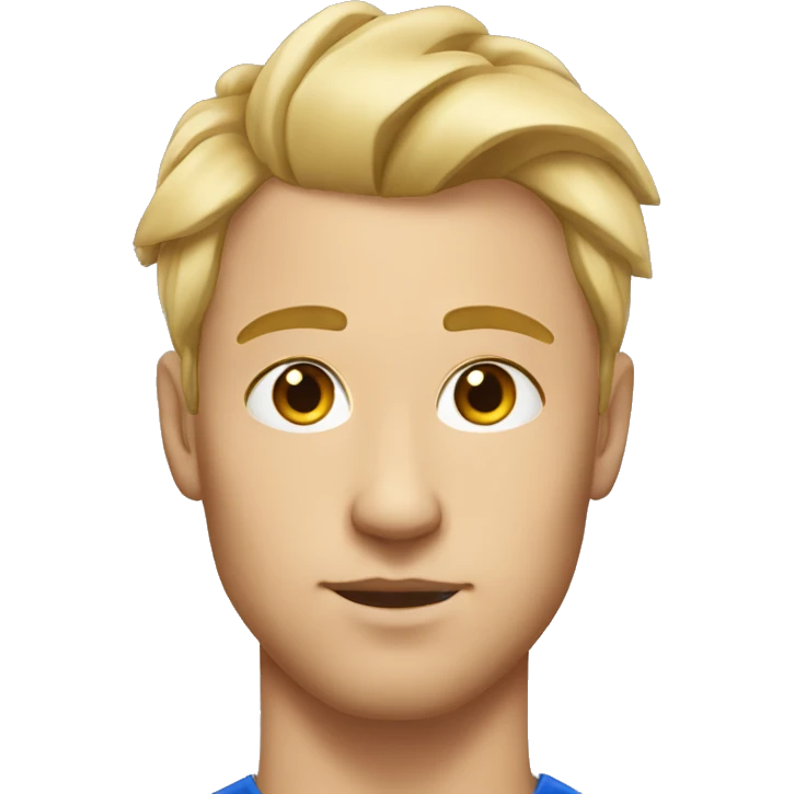 Blonde athletic man with a bun looking serious with blushed lipps emoji