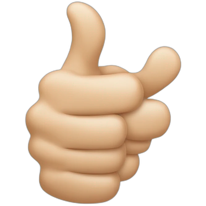 thumbs up but with a crooked thumb which ends up horizontal MORE horizontal emoji