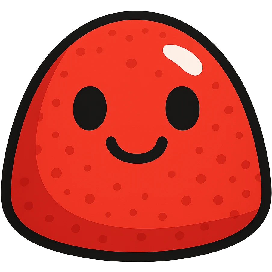 a single Haribo Tagada candy, cartoon style, bright colors, no background emoji